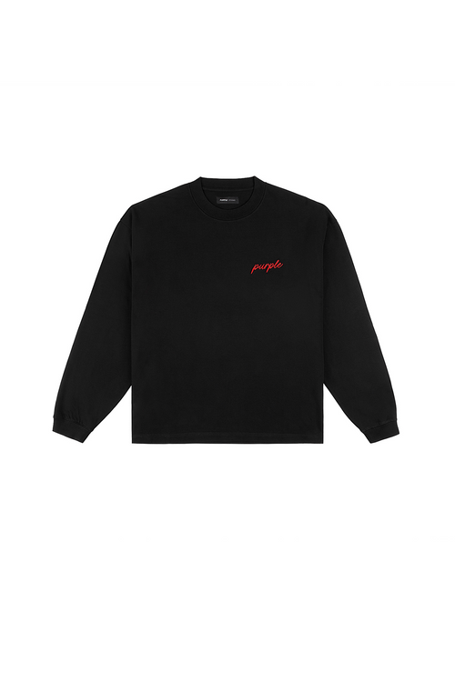Script Oversized Long Sleeve T-Shirt
