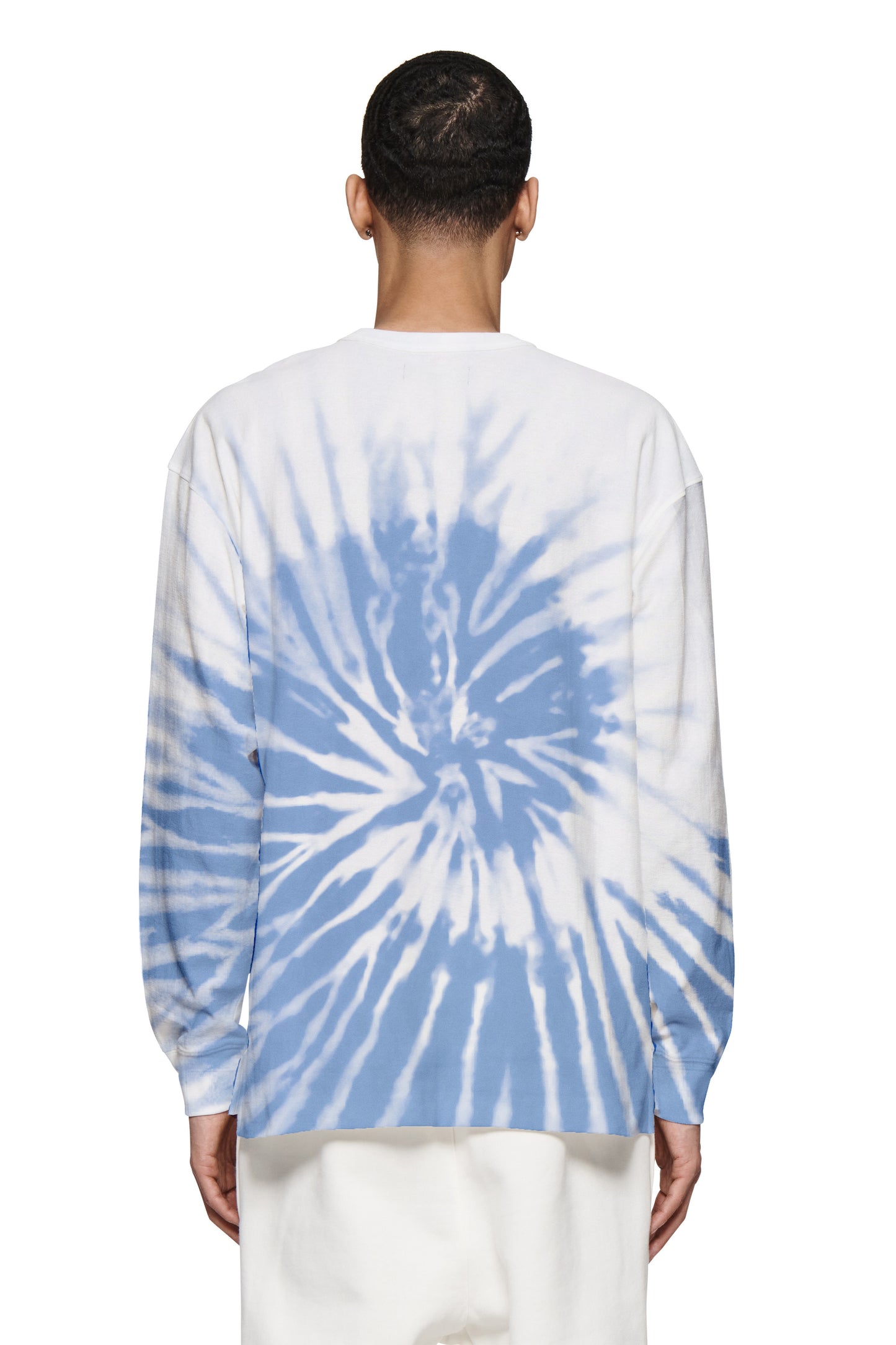 Flocked Tie Dye Long Sleeve Shirt