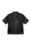P334 LEATHER CAMP SHIRT - Black Beauty