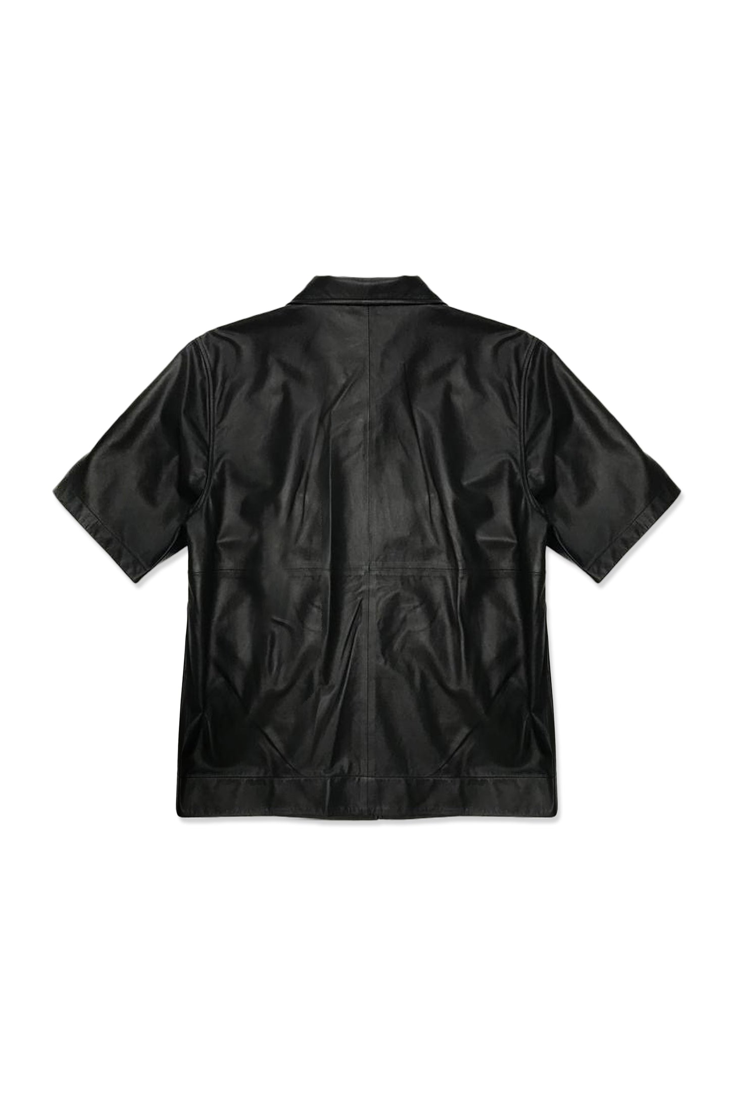 P334 LEATHER CAMP SHIRT - Black Beauty