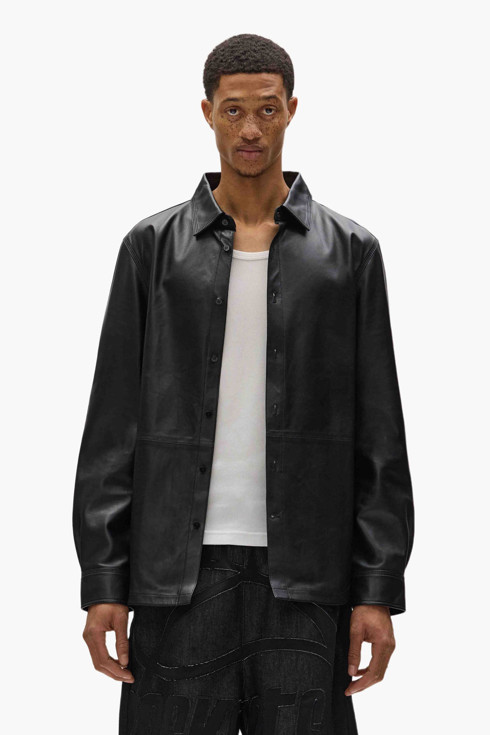 Leather Long Sleeve Shirt