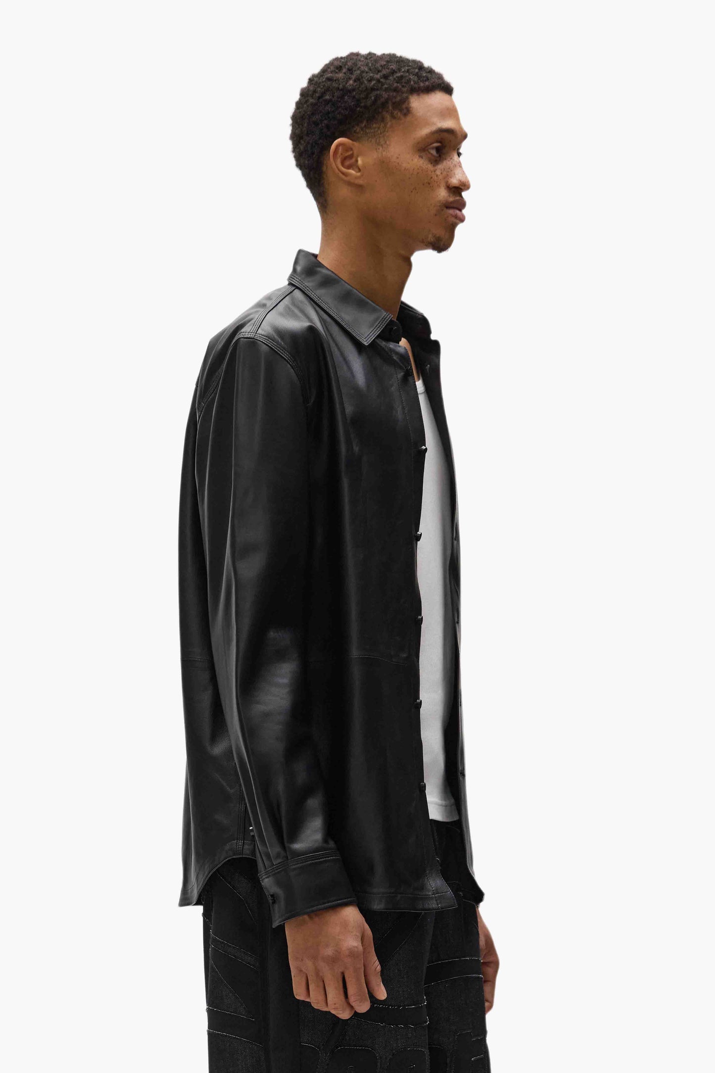 Leather Long Sleeve Shirt
