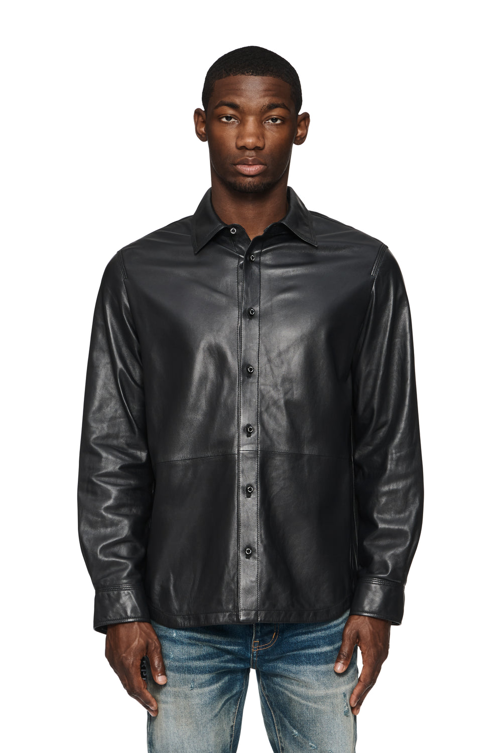 Leather Long Sleeve Shirt