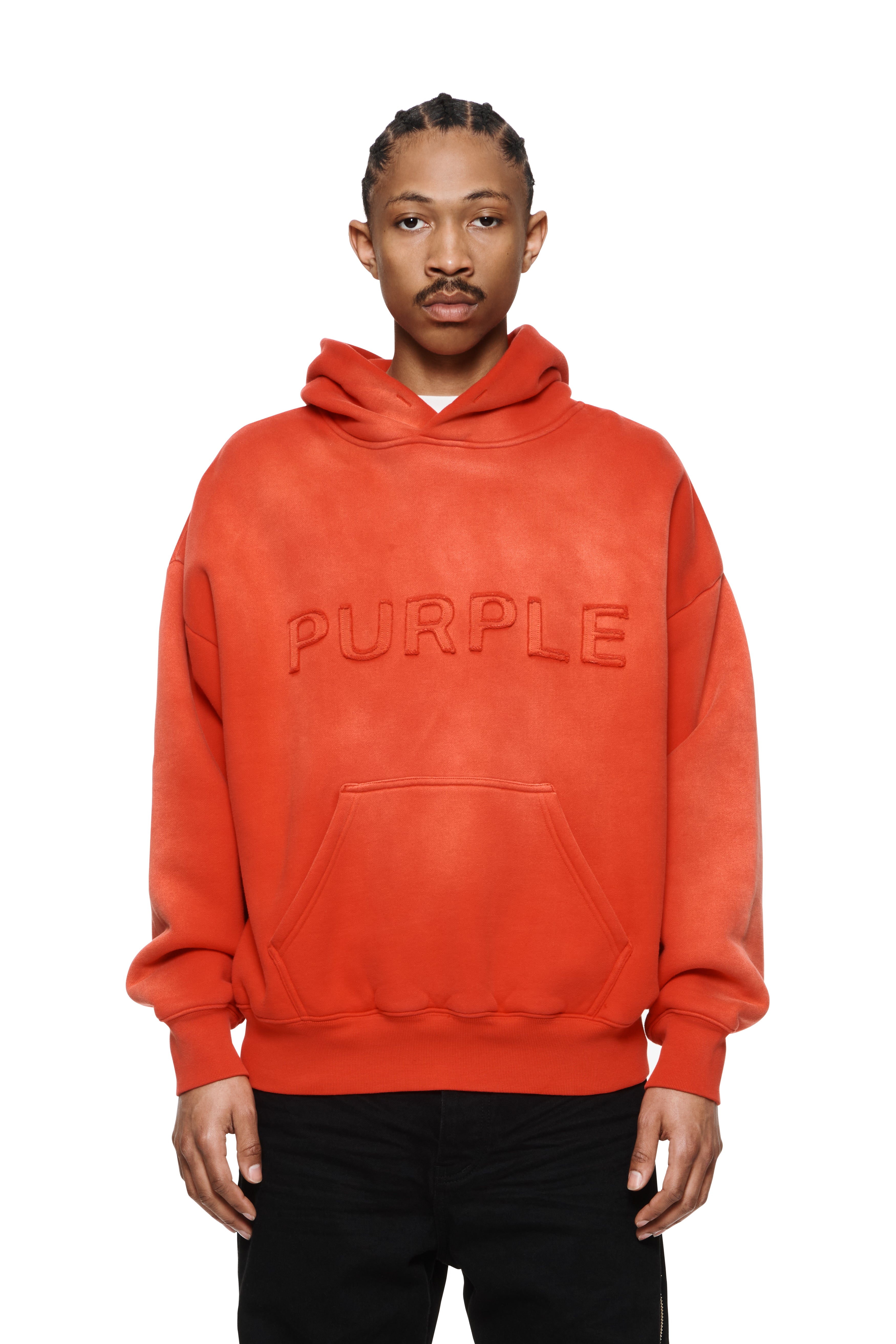 PURPLE BRAND/Wordmark Oversized パーカー Metro Fusion - Purple Brand Cutout Wordmark Pink Oversized