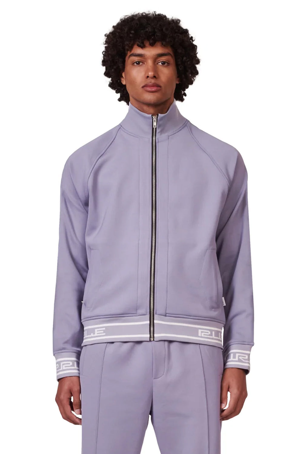 P414 TRACK JACKET - Solid Poly Tricot Lavender Grey Track Jacket