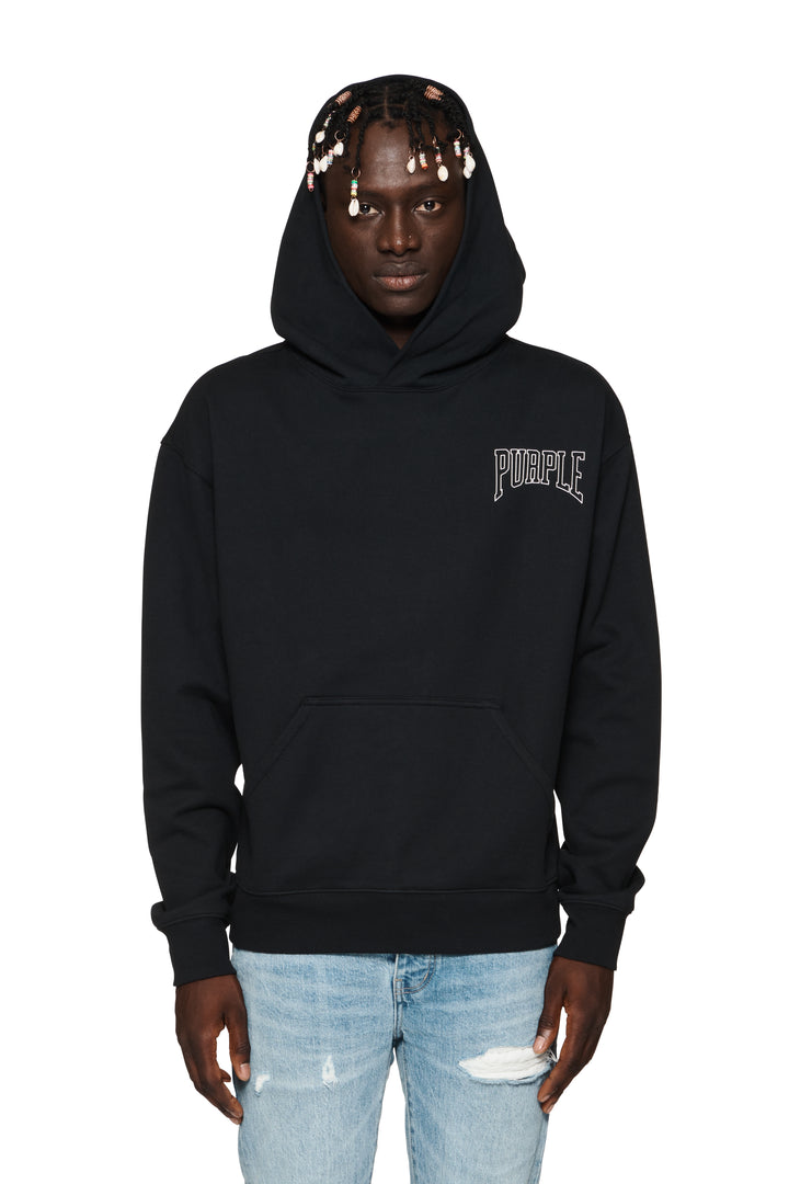 Men's Printed Back Sport Hoodie,Purple main image 0