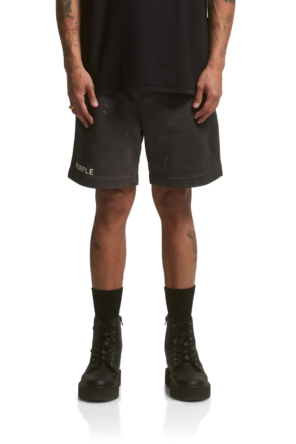 P451 FRENCH TERRY SHORT - Core Bleached Black