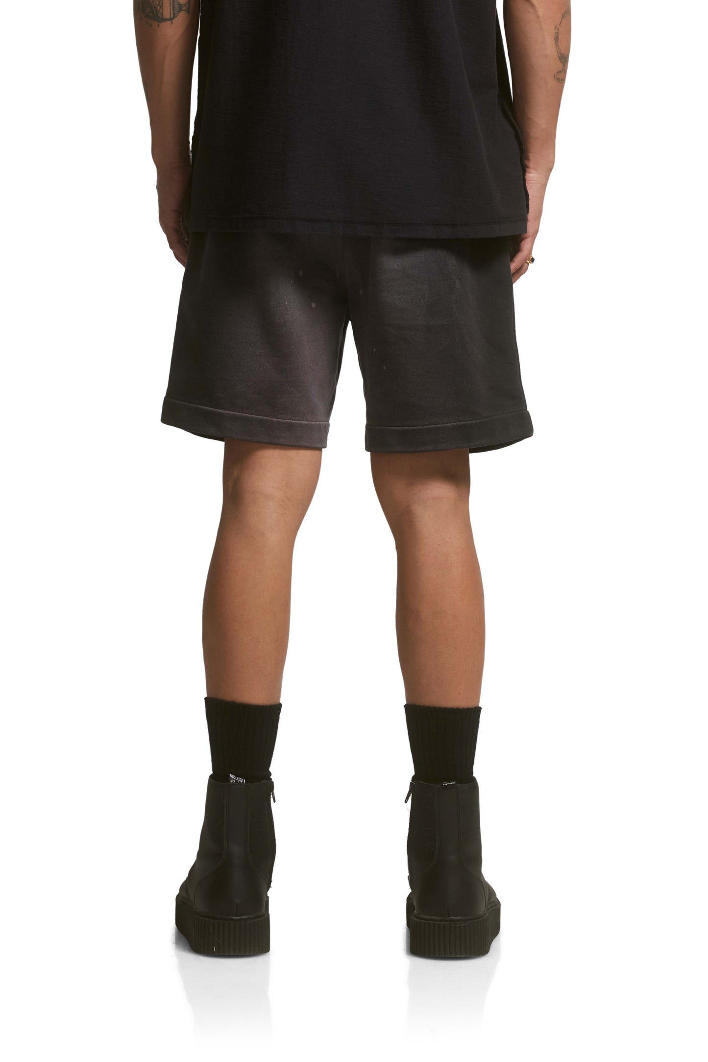 P451 FRENCH TERRY SHORT - Core Bleached Black