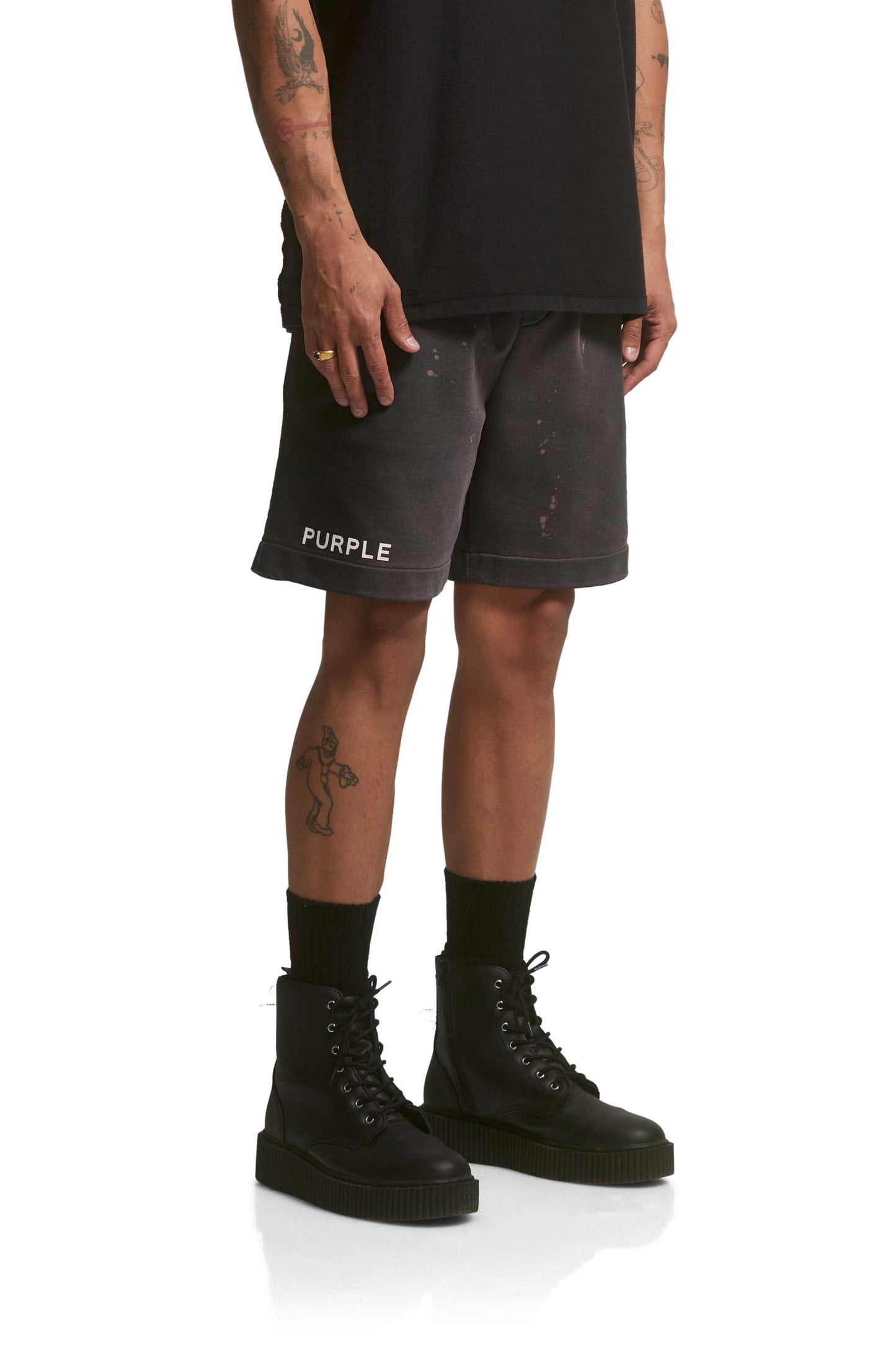 P451 FRENCH TERRY SHORT - Core Bleached Black