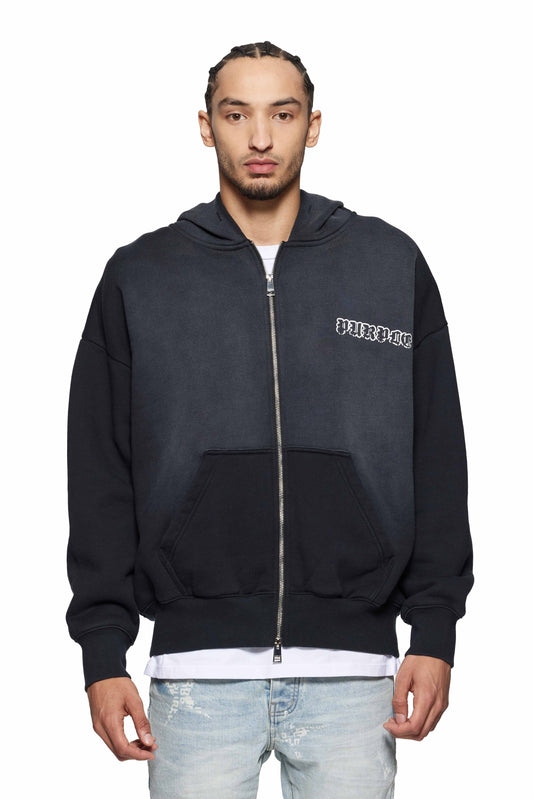 Gothic Wordmark Drip Zip Up Hoodie