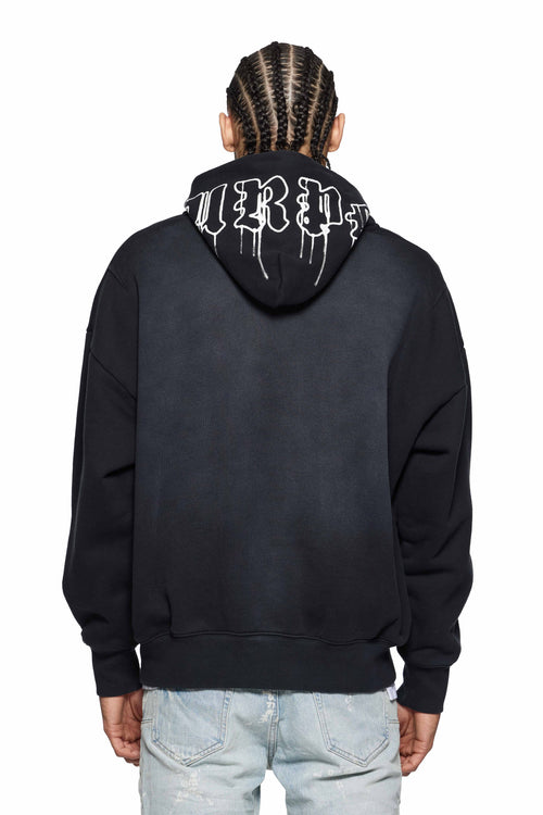 Gothic Wordmark Drip Zip Up Hoodie