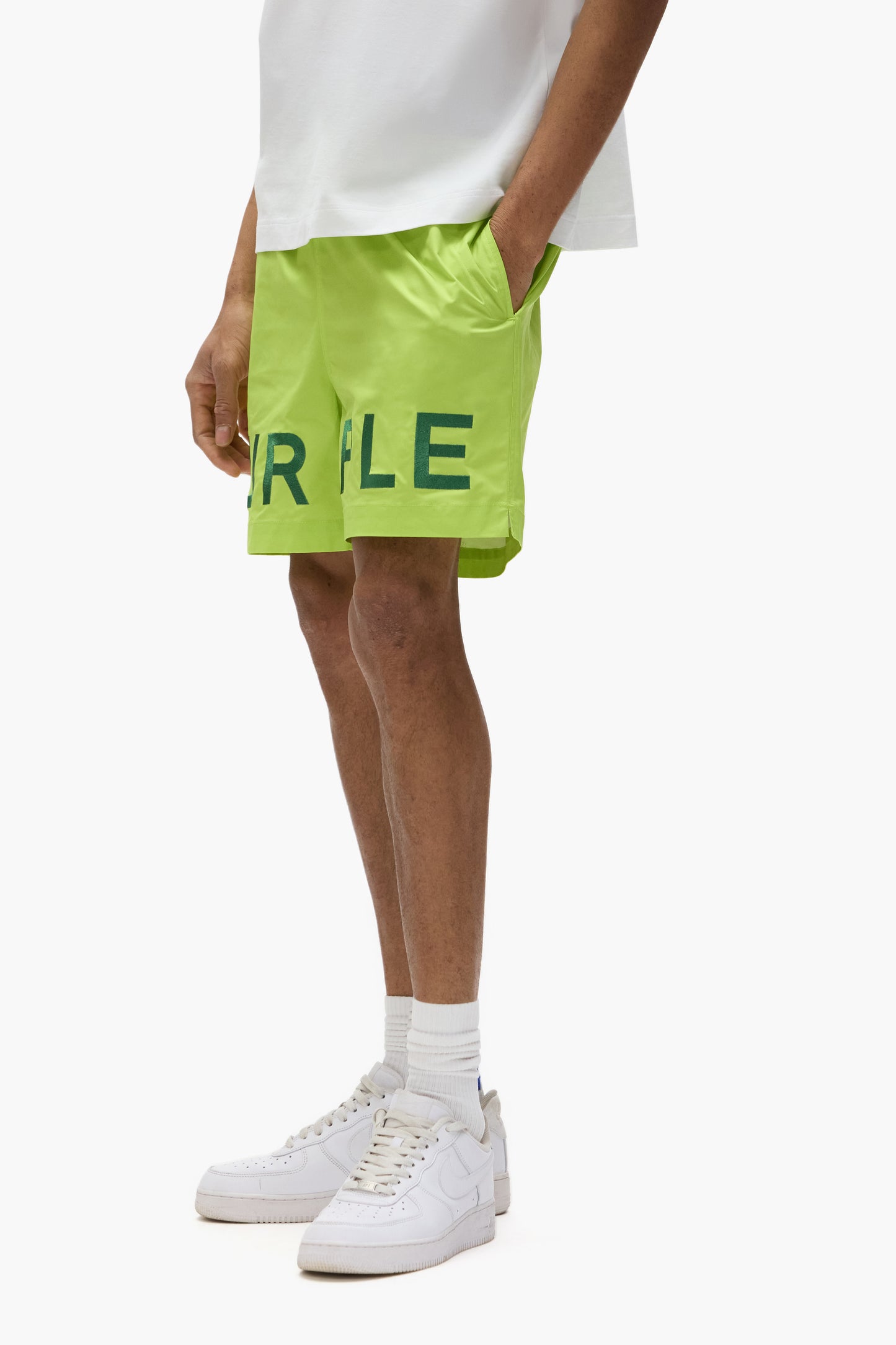 Embroidered Wordmark Swim Shorts