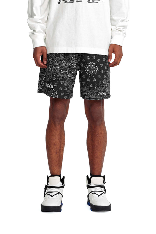 P504 ALL-AROUND SHORT - Black Paisley