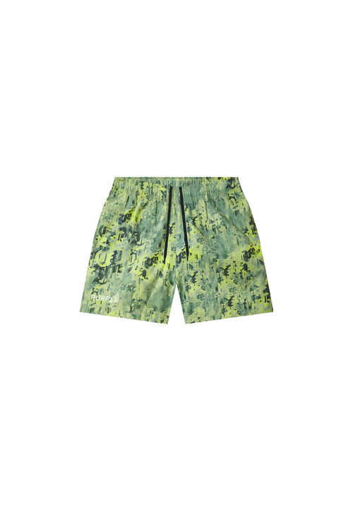 Worn Gothic Camo Swim Shorts