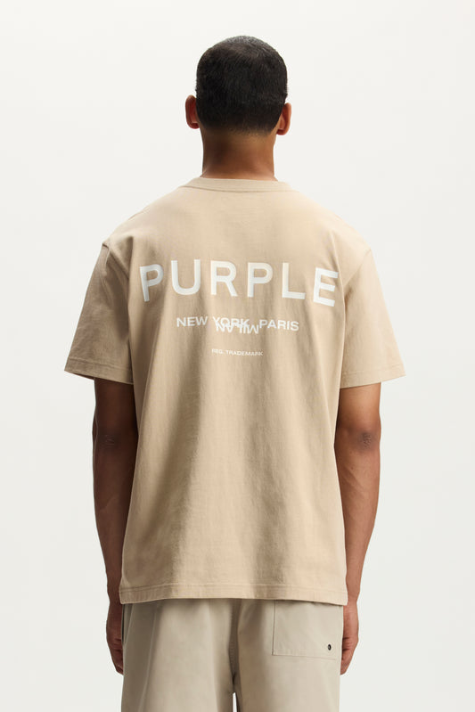 Cities Tee regular fit heavyweight jersey in brown with silicone and screen print details.