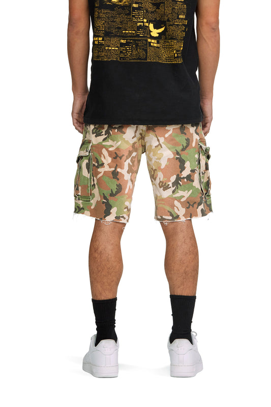 Bleached Camouflage Cargo Short