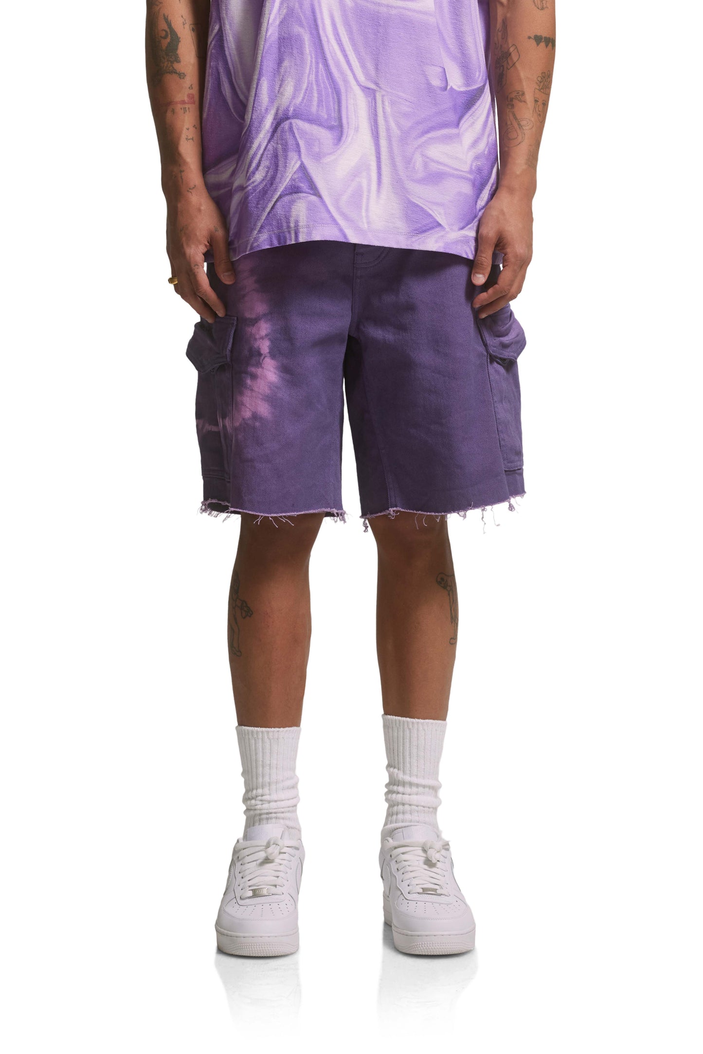 P516 Twill Grape Cargo Short