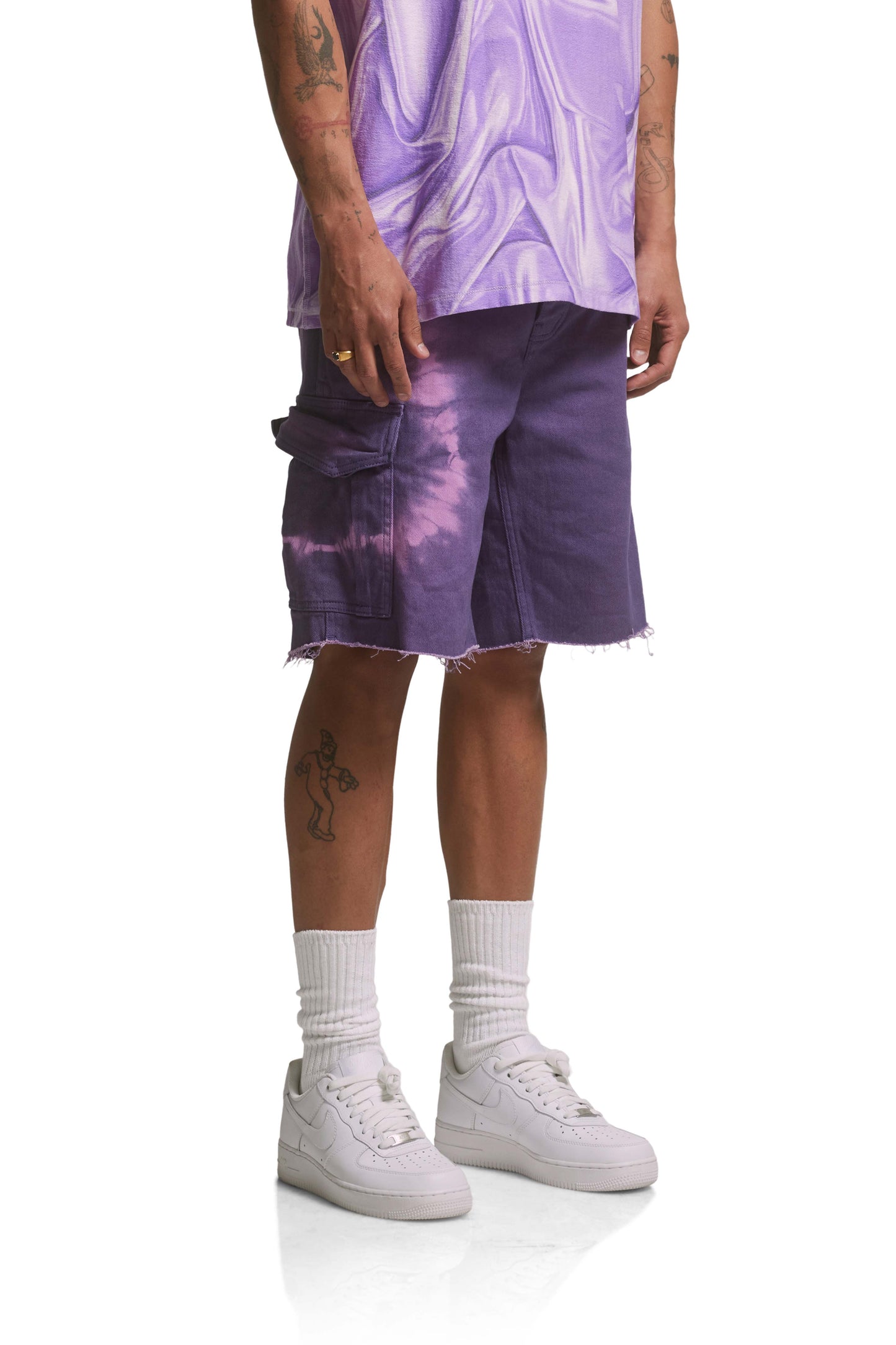 P516 Twill Grape Cargo Short