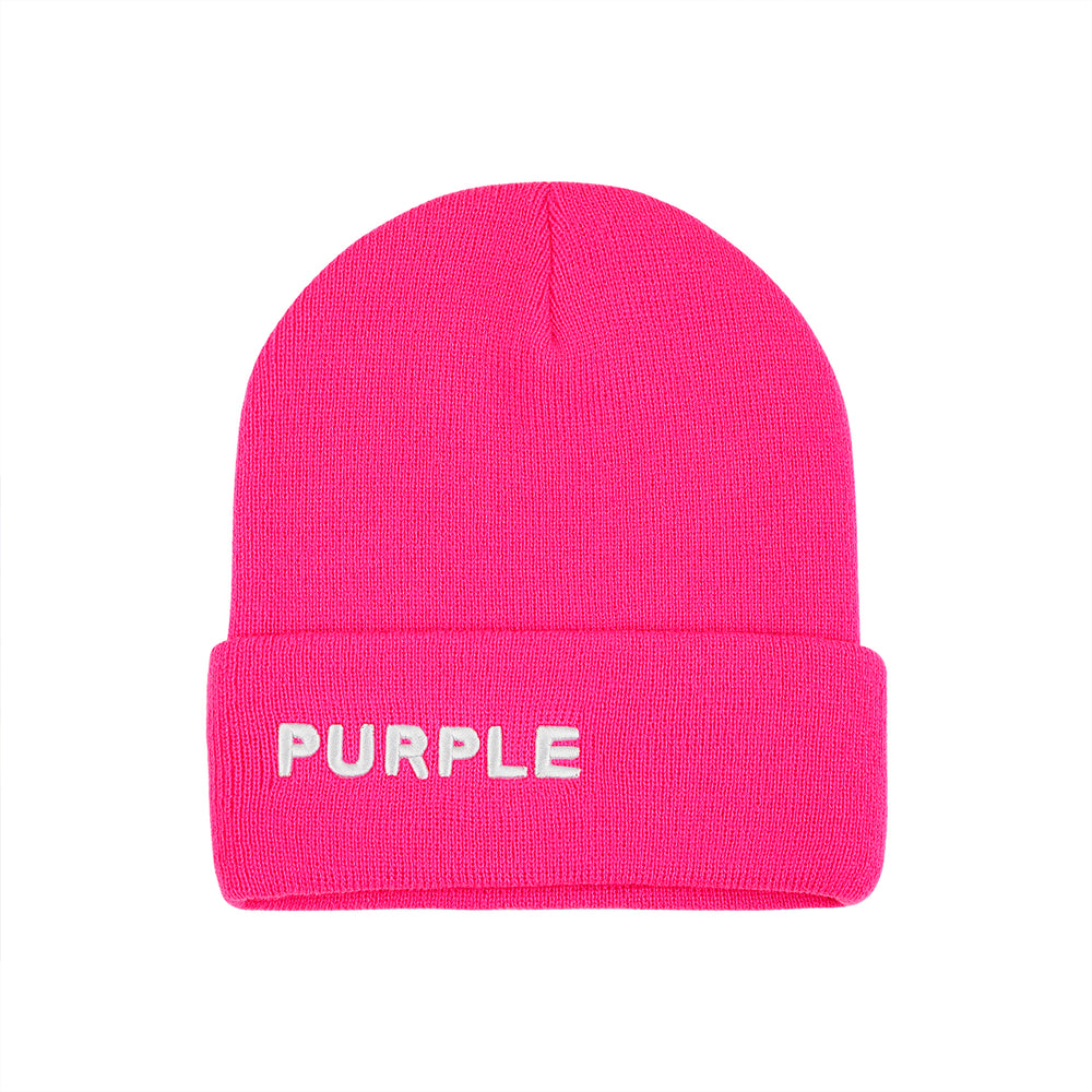 P921 ACRYLIC CUFFED BEANIE - Pink