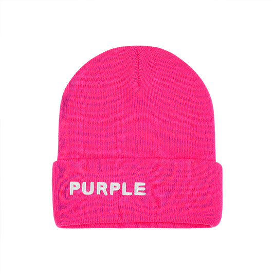 P921 ACRYLIC CUFFED BEANIE - Pink