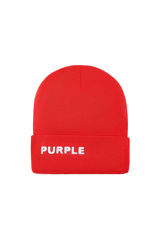 P921 ACRYLIC CUFFED BEANIE - Red