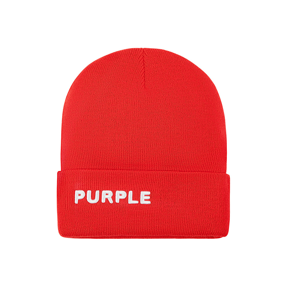 P921 ACRYLIC CUFFED BEANIE - Red