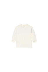 Kids' Jumbo Wordmark Long Sleeve Tee in Antic White, available in sizes 4-5, 6-7, 8, 10, 12.
