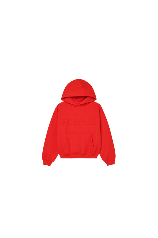 Kids' Wordmark Applique Hoodie in Fiery Red, relaxed fit, mid weight fleece, available in sizes 4-5 to 12.