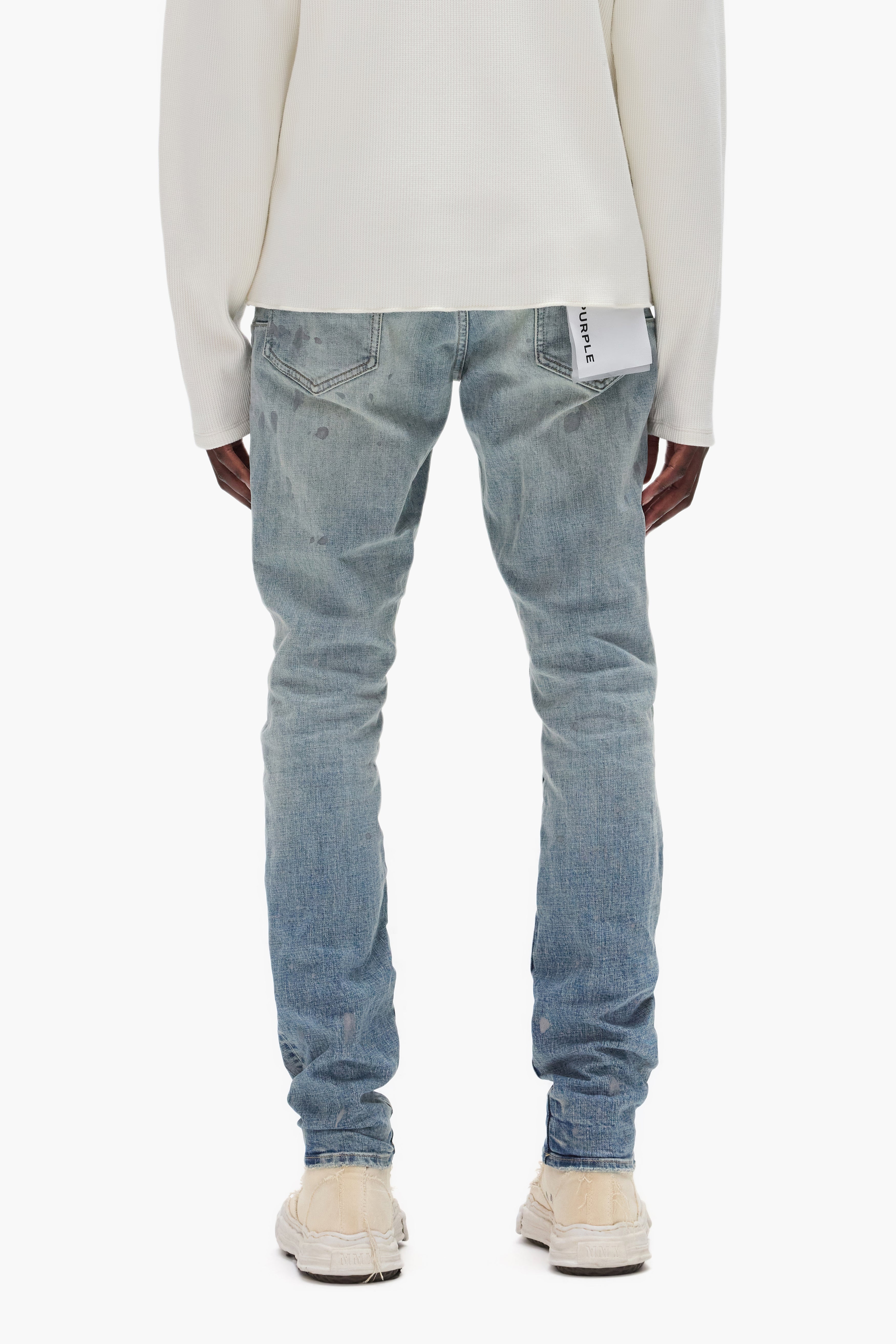 PURPLE BRAND スキニーデニム ペイント 001 P001 Worn Indigo Slashed Paint – PURPLE BRAND