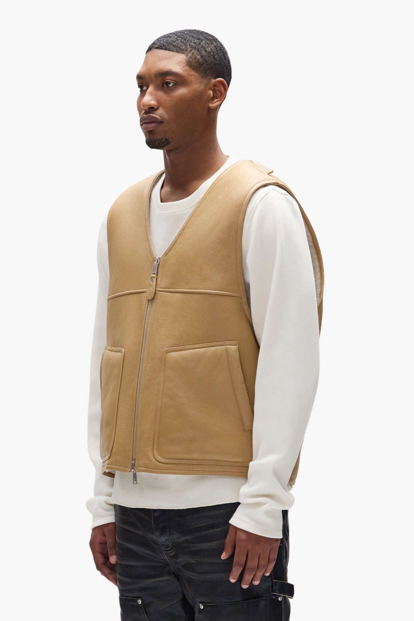 Slab Wordmark Shearling Vest