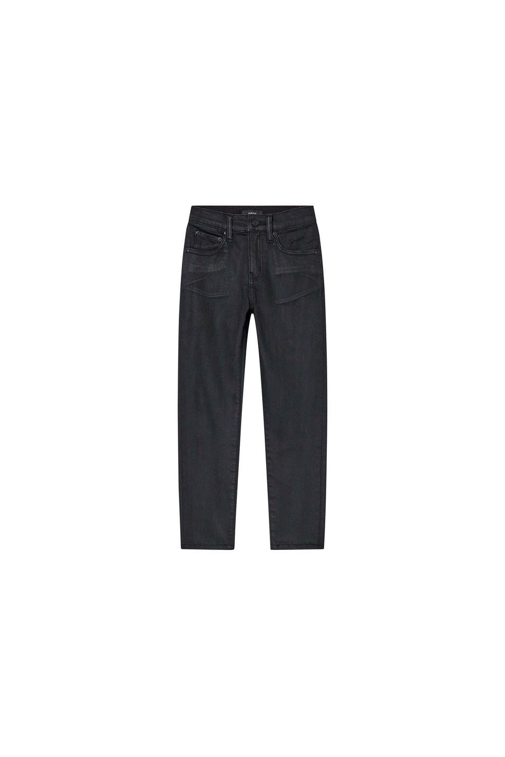 Kids' Black Resin Low Rise Stretch Skinny Denim with Monogram Print and 5 Pocket Styling