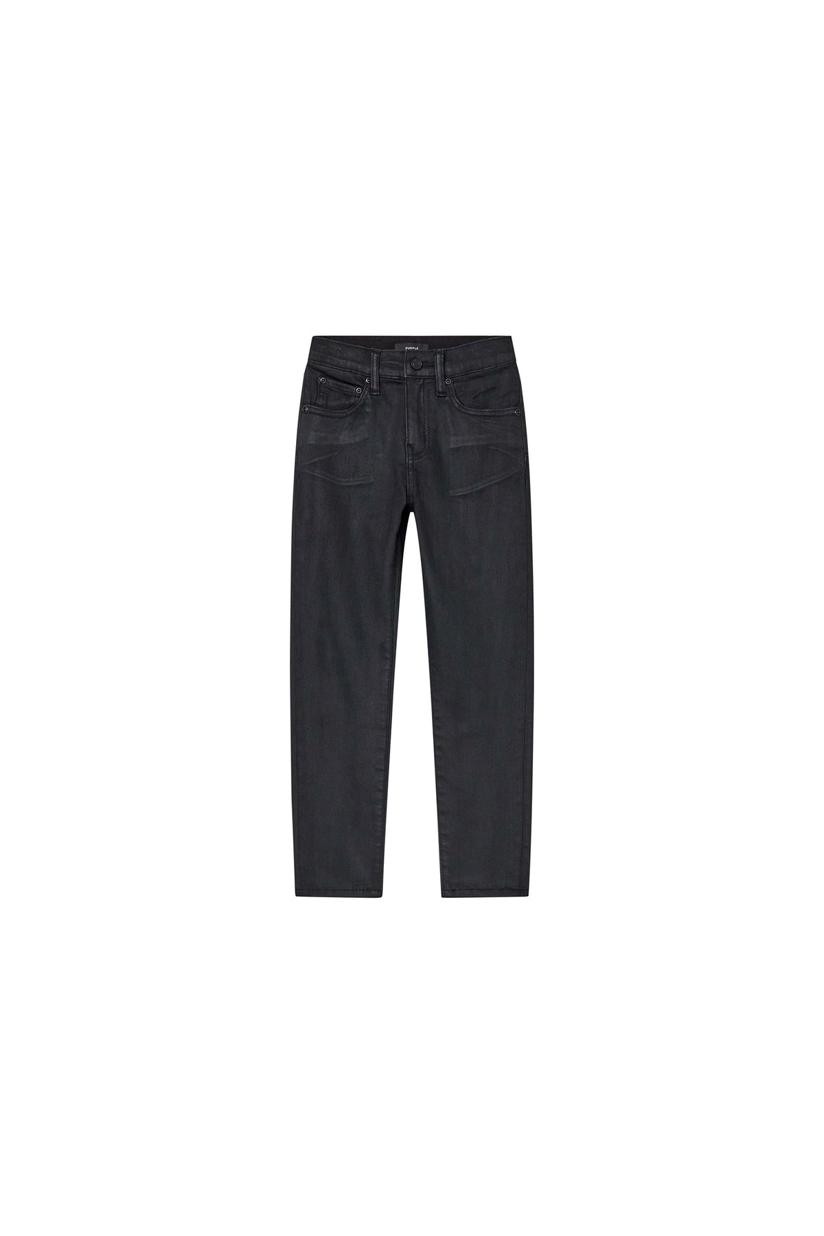 Kids' Black Resin Low Rise Stretch Skinny Denim with Monogram Print and 5 Pocket Styling