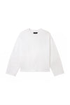 Stacked Wordmark Long Sleeve Tee in Brilliant White, oversized fit, made of 100% cotton.