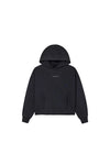 Sunset Hoodie oversized heavyweight fleece black with screen print and hotfix crystal details