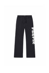 Gothic Wordmark Stitch Sweatpant in black with regular flare and puff print design.