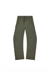 Embossed Tech Pant in green with Relaxed Fit and zipper hand pocket details.