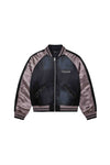 Eyes Souvenir Jacket in black, 100% cotton, relaxed fit, features embroidery and digital print.