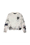 Inked Gothic P Sweater in Off-White, oversized fit, made of 100% cotton with jacquard and embroidery.