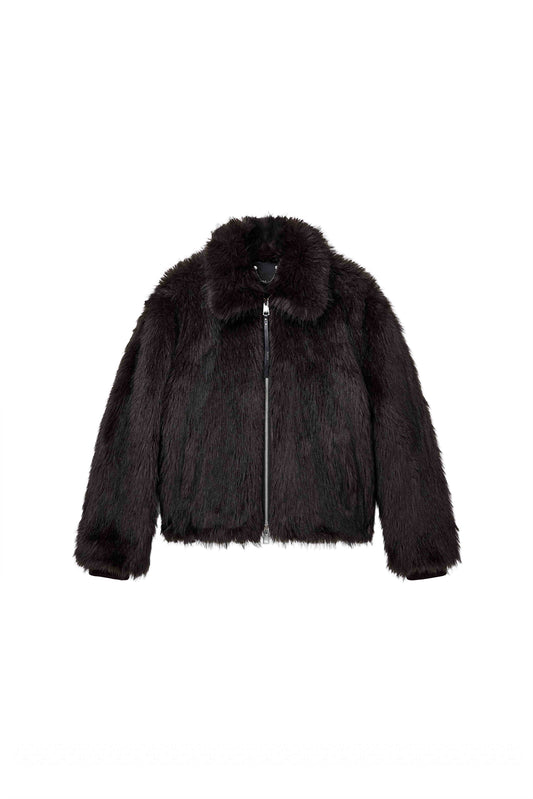 Faux Fur Shawl Jacket