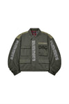 Reflective Wordmark Field Jacket in green with vintage wash and multi patch pockets.