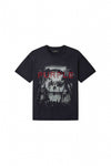 Sunset Paradise Tee in black, 100% cotton, regular fit with screen print and hotfix crystals.