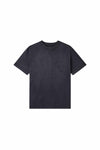 Monogram Tee in black with lurex embroidery and leather logo patch, available in multiple sizes.
