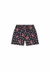 Flower Fade All Around Short in Black Beauty, made of water-repellent polyester fabric.