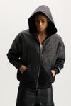 M4238-PFBHS6 Sparkely Hoodie, Relaxed Regular fit, 100% Cotton, Peach MWT Fleece, Crystal Fade.