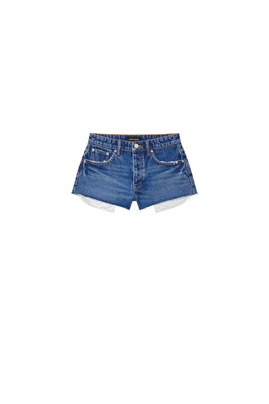 Cut Off Rhinestone Pocket Shorts