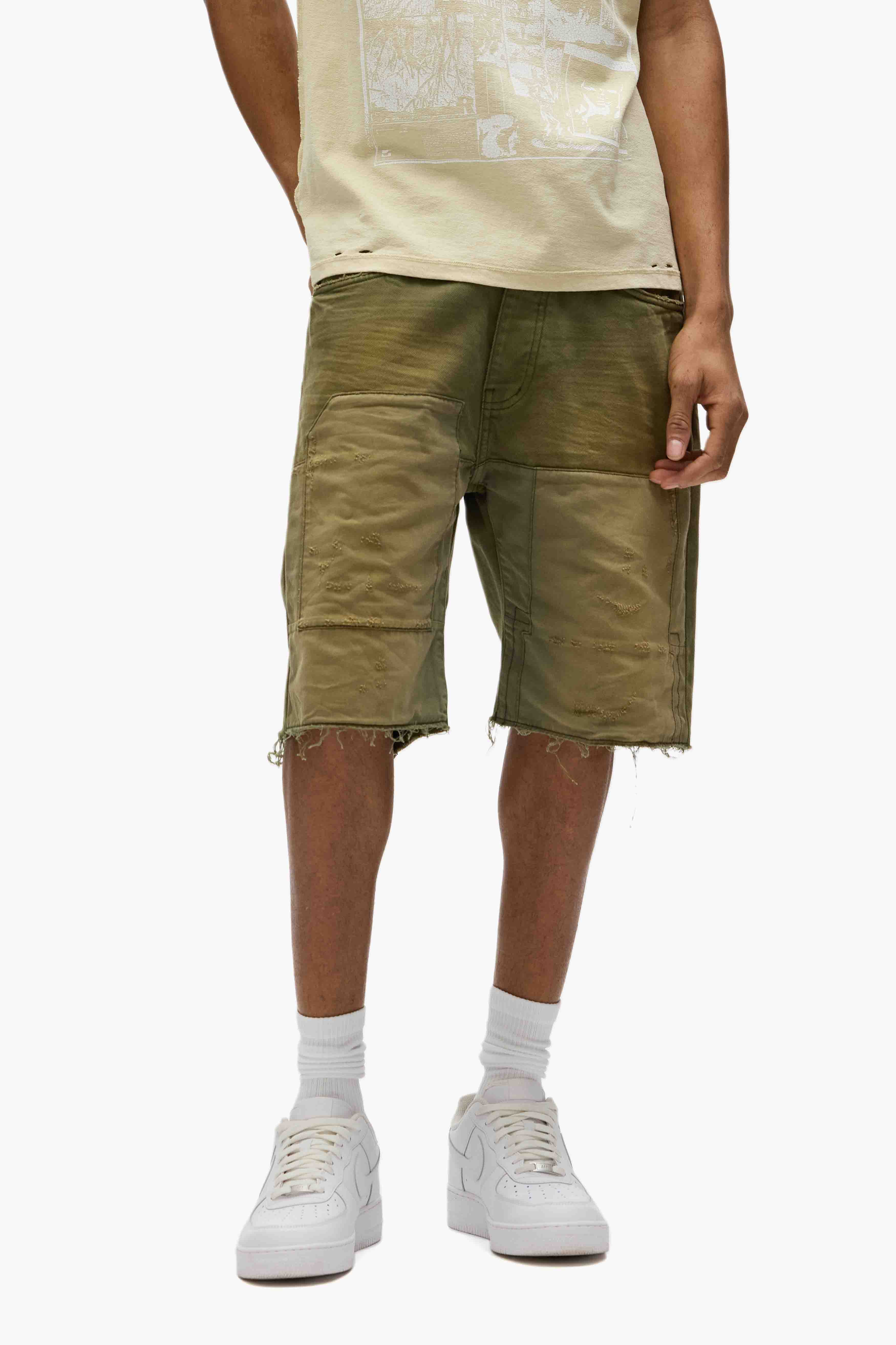 P059 Patchwork Shorts – PURPLE BRAND