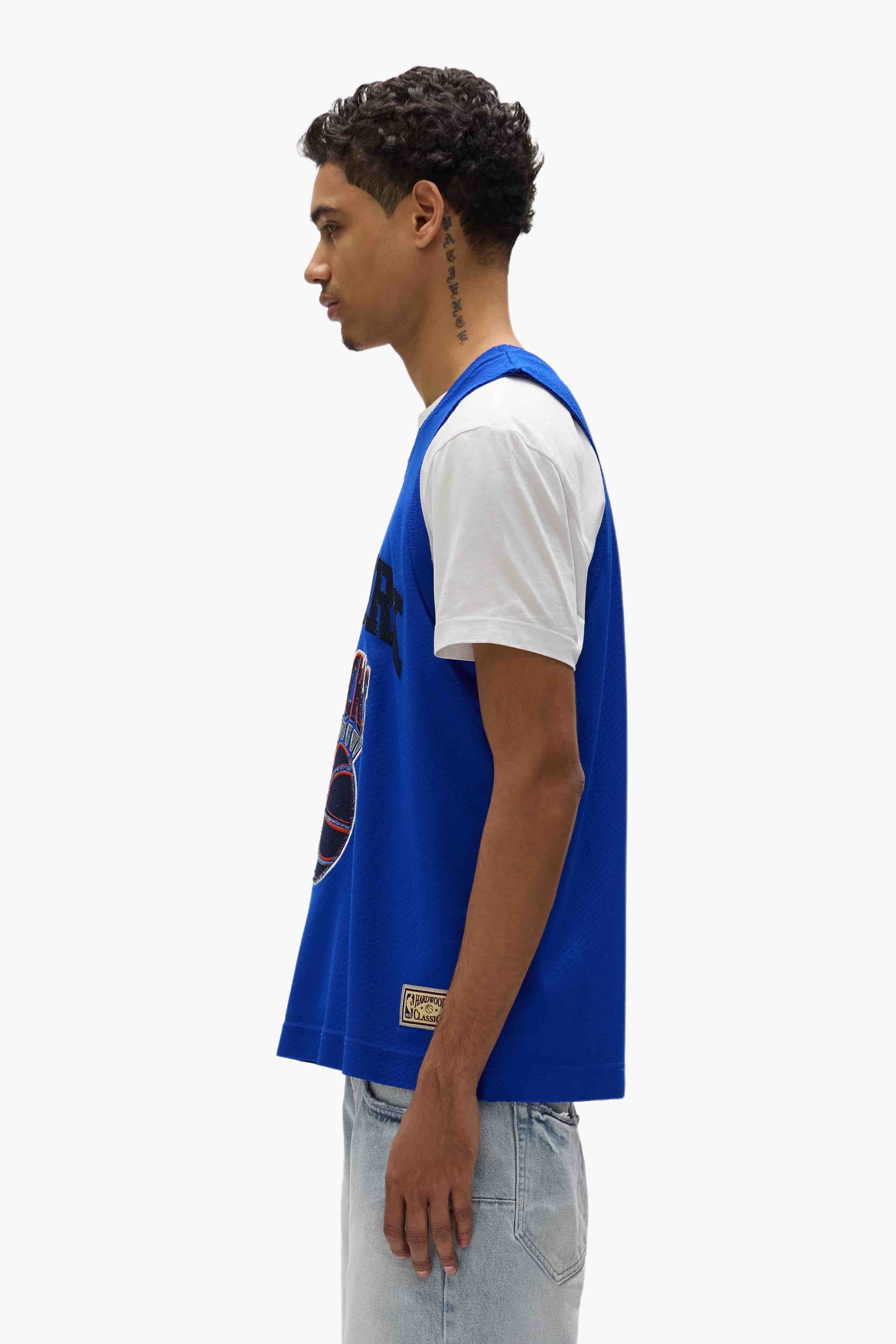 【PURPLE BRAND】X NBA X M&Nコラボ★NY Knicks メッシュTシャツ PURPLE BRAND】X NBA X M&Nコラボ☆NY Knicks メッシュTシャツ T