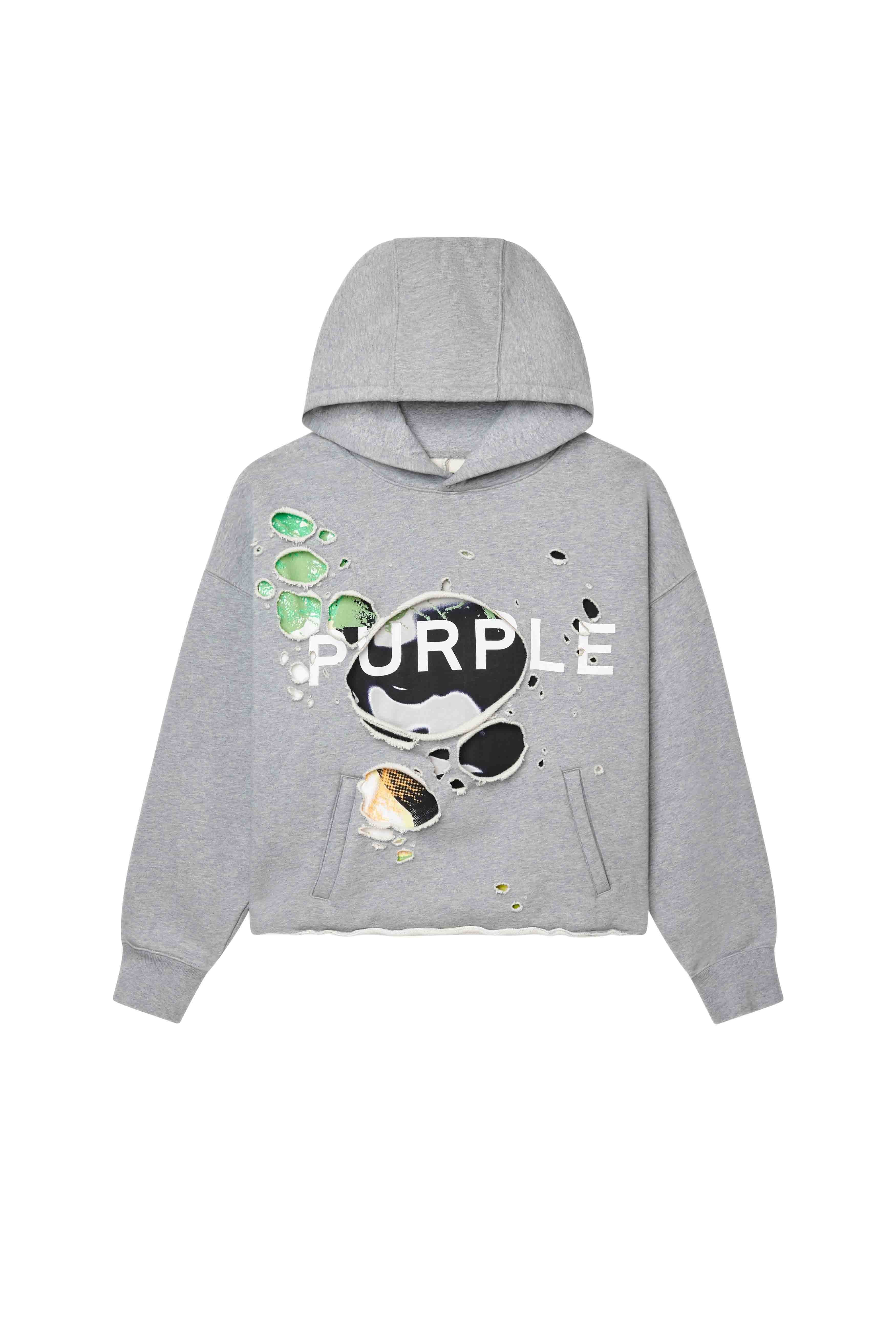 Distressed Cropped Hoodie – PURPLE BRAND Distressed Cropped Hoodie – PURPLE BRAND
