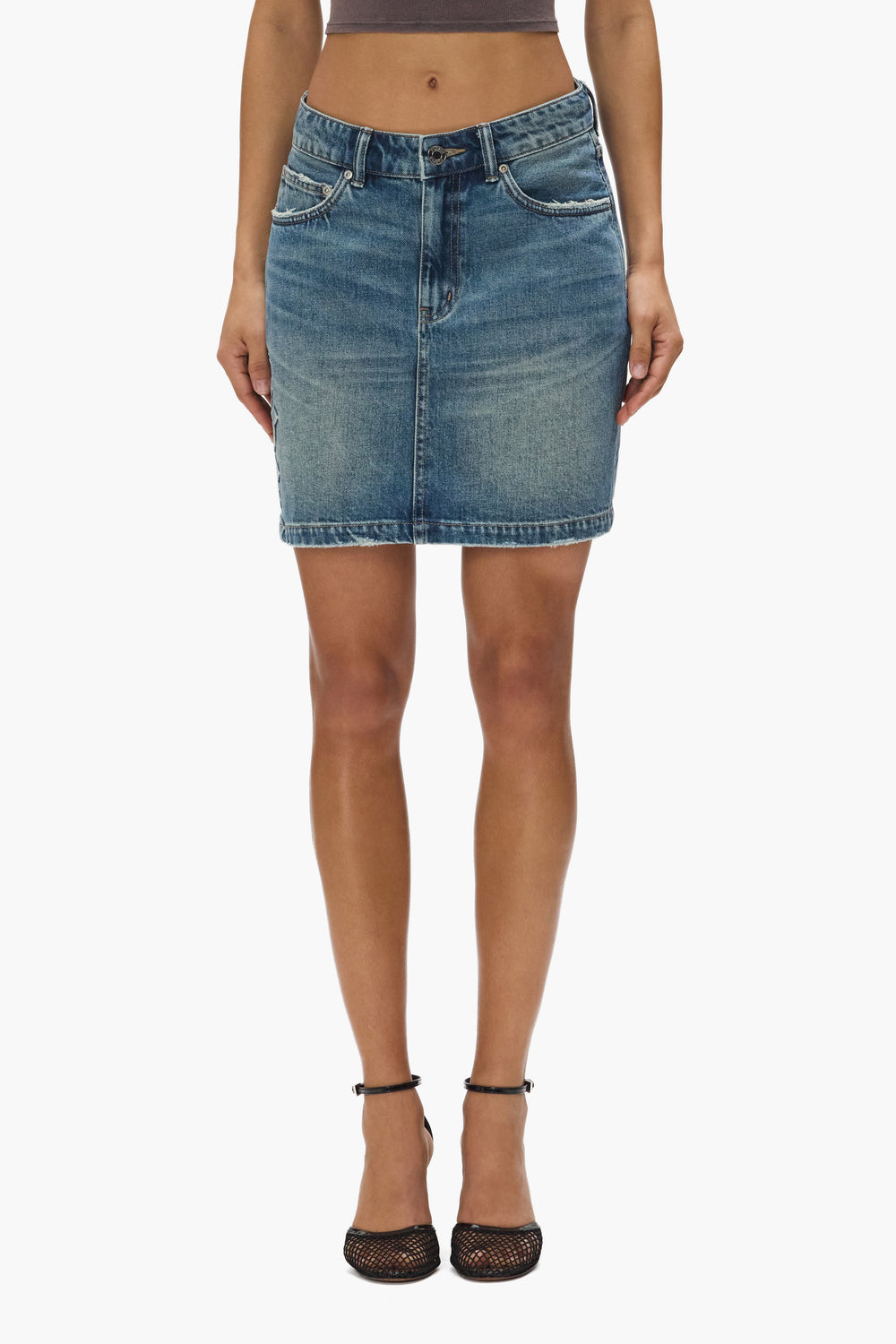 Embossed Monogram Mini Skirt