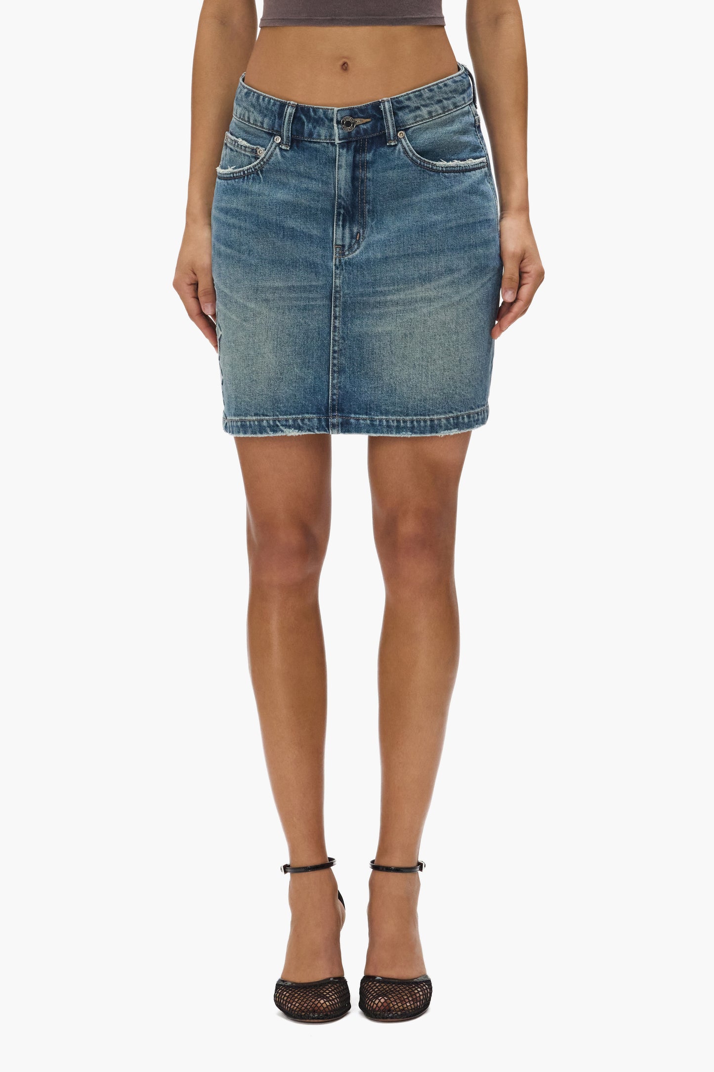 Embossed Monogram Mini Skirt